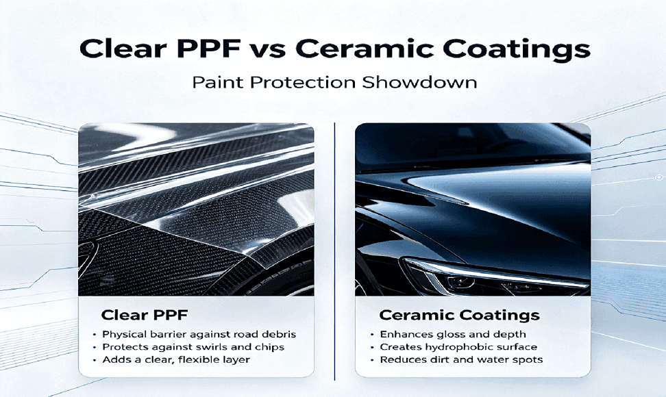 How Clear PPF compares to ceramic coatings for car protection