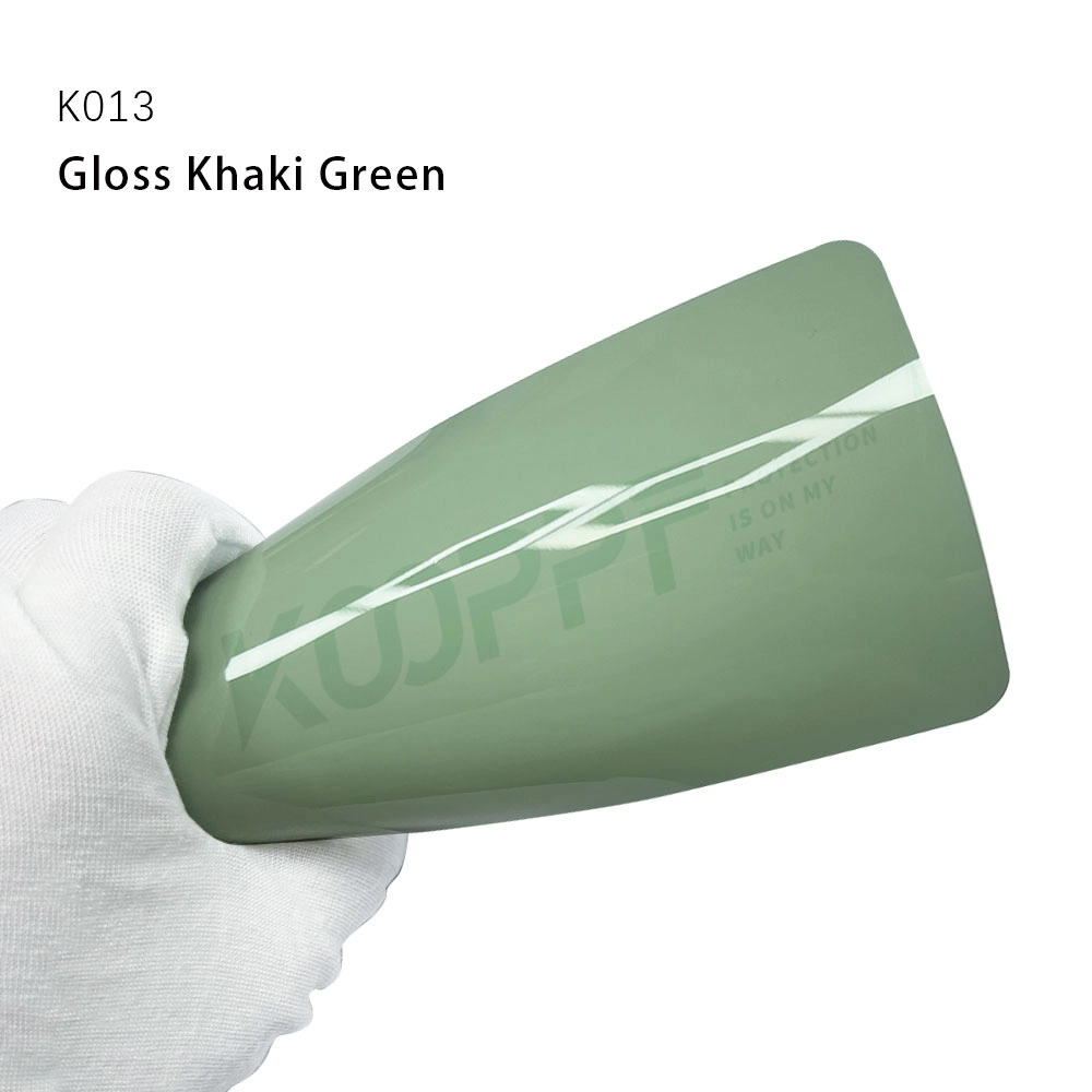 8.0mil Gloss Khaki Green TPU Color Vinyl Auto PPF Wrap Car Paint Protection Film 1.52*16M/roll