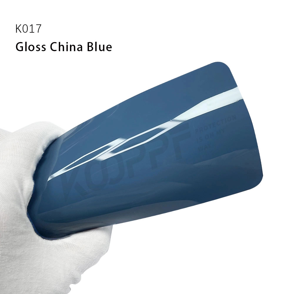 Gloss China Blue TPU Car Paint Protection Sticker Removable Car Color Changing Wraps Film