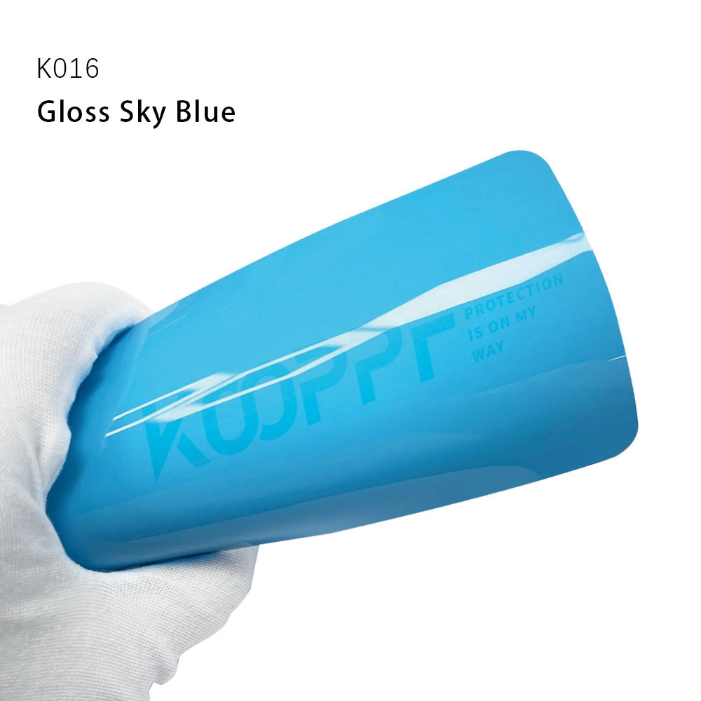 Gloss Sky Blue Car Wrap Film - 8.0mil Self-Healing TPU Paint Protection Film | KOOPPF