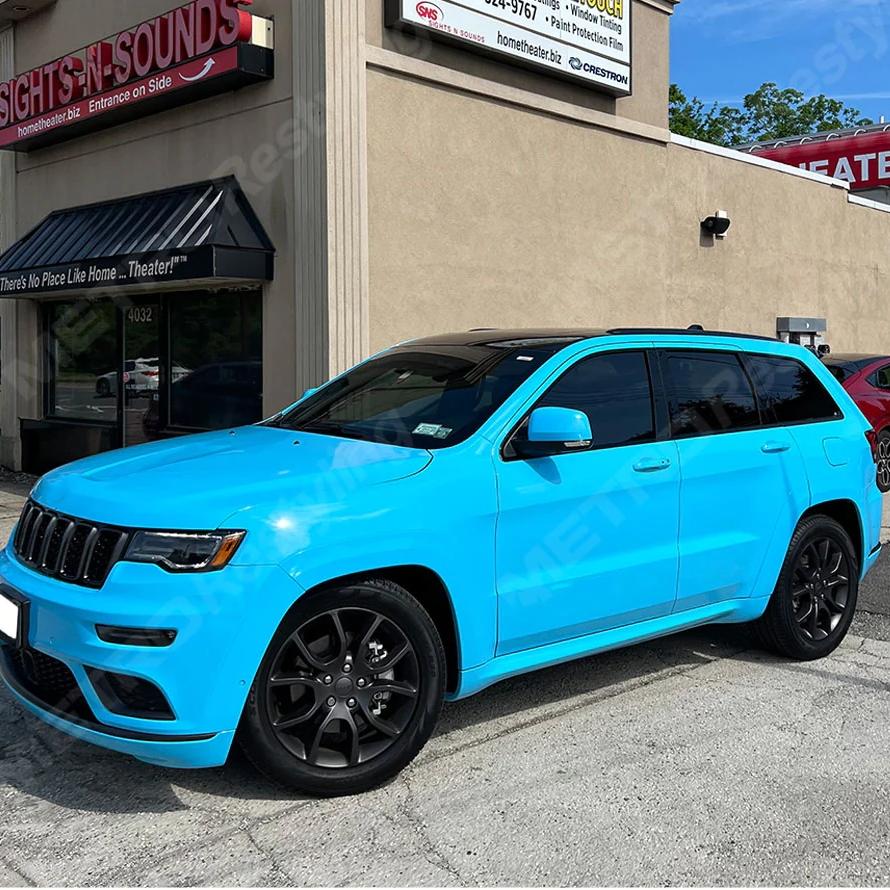 Gloss Sky Blue Car Wrap Film - 8.0mil Self-Healing TPU Paint Protection Film | KOOPPF