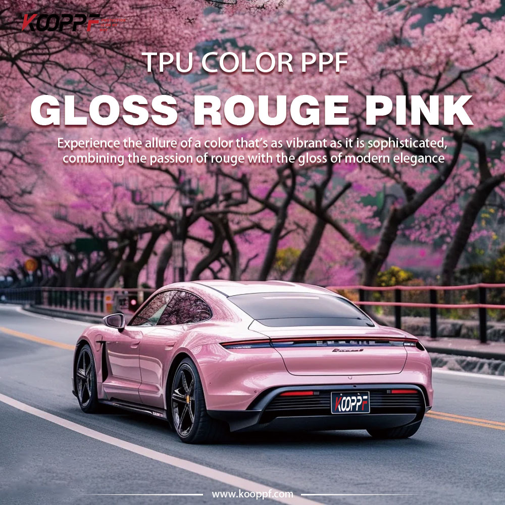 Gloss Rouge Pink TPU Color PPF Car Paint Protection Film