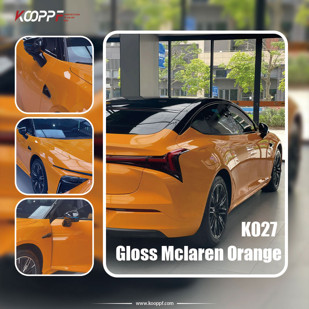 Car Full Body Wrap Gloss Mclaren Orange TPU Color Car Paint Protection Film Dry Application & Wet Application