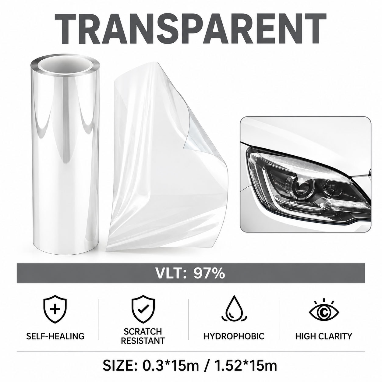Transparent Car Headlight Film