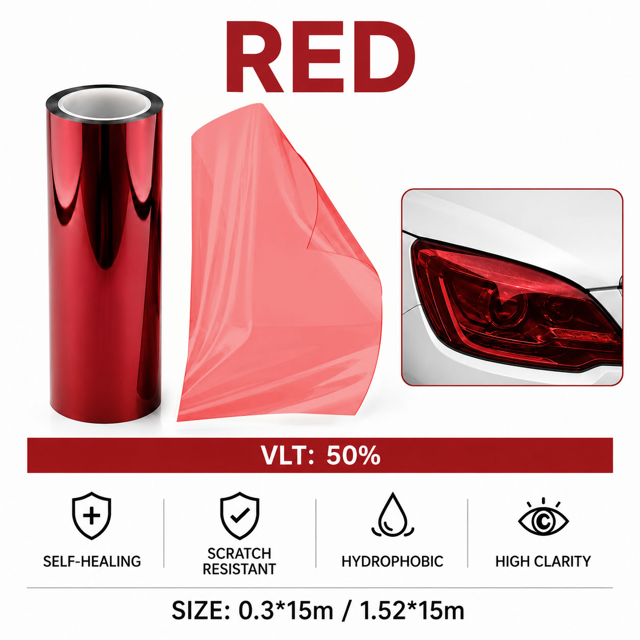 Red Car Headlight Film