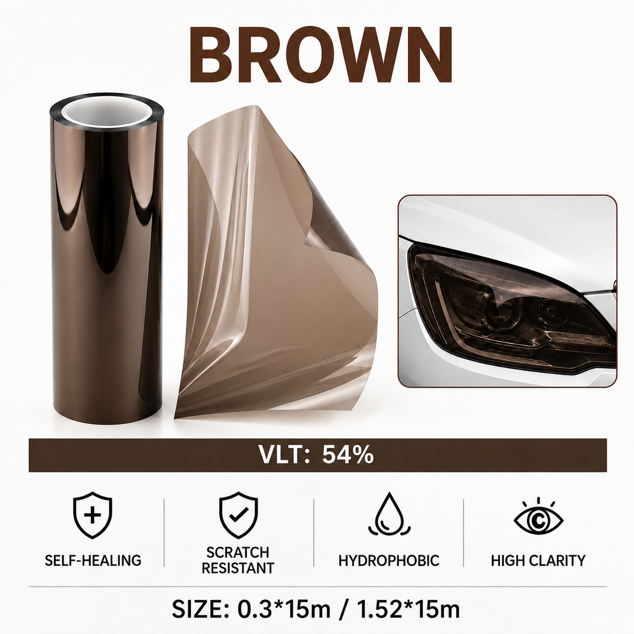 Brown Car Headlight Film