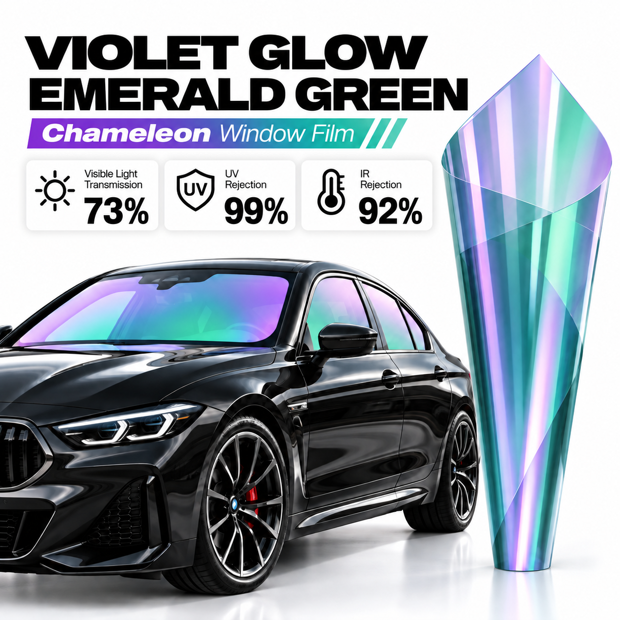 Violet Glow Emerald  Green