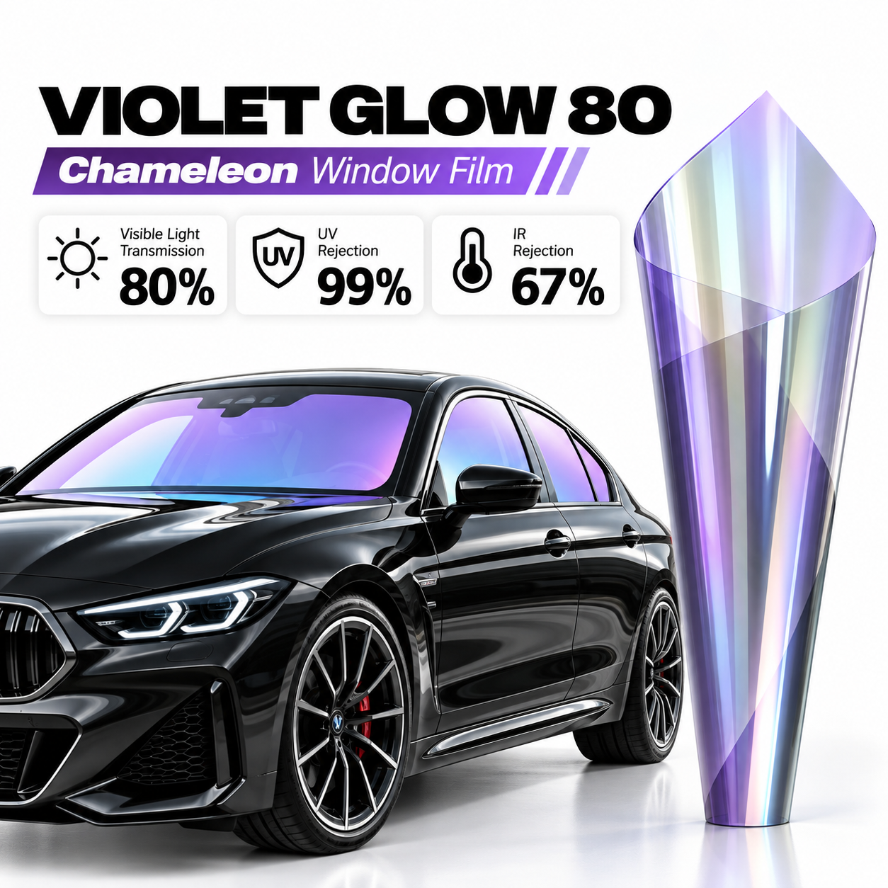 Violet Glow 80 UV Protection Car Film